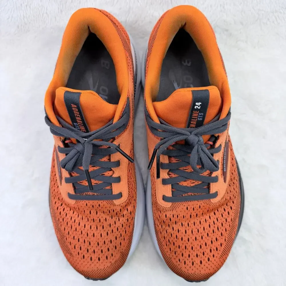 Brooks Adrenaline GTS 24 Mens Running Shoes Orange Size 8 D Stability Sneaker